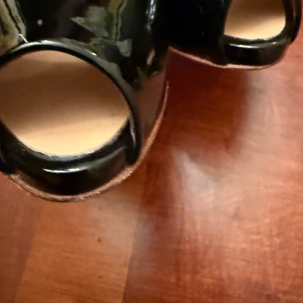Giuseppe Zanotti Black Patent Peep Toe Heels - Picture 4 of 14